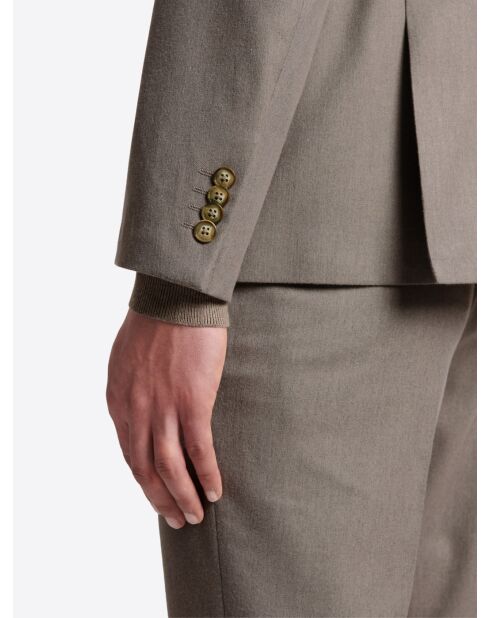 Veste de costume regular en flanelle taupe