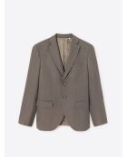 Veste de costume regular en flanelle taupe
