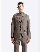 Veste de costume regular en flanelle taupe