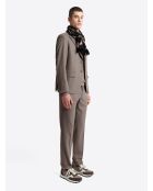 Veste de costume regular en flanelle taupe