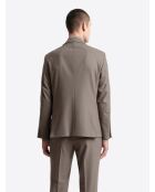 Veste de costume regular en flanelle taupe