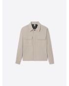 Veste casual à col chemise beige doux