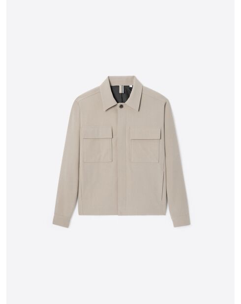 Veste casual à col chemise beige doux