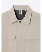 Veste casual à col chemise beige doux