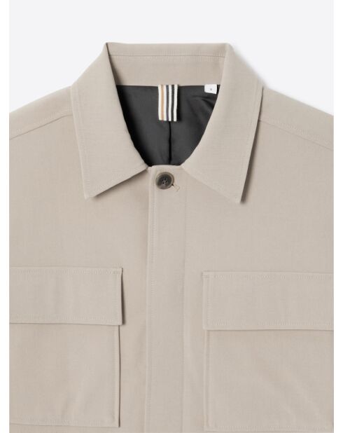 Veste casual à col chemise beige doux