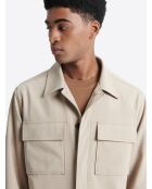 Veste casual à col chemise beige doux