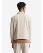 Veste casual à col chemise beige doux