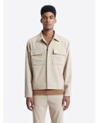 Veste casual à col chemise beige doux
