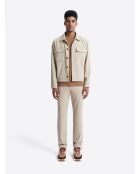 Veste casual à col chemise beige doux
