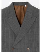 Veste de costume croisée en laine anthracite