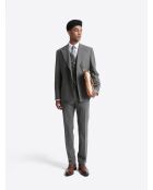 Veste de costume croisée en laine anthracite