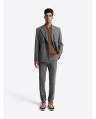 Veste de costume croisée en laine anthracite