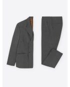 Veste de costume croisée en laine anthracite