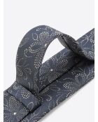 Cravate fleurie en Soie mélangée bleu marine