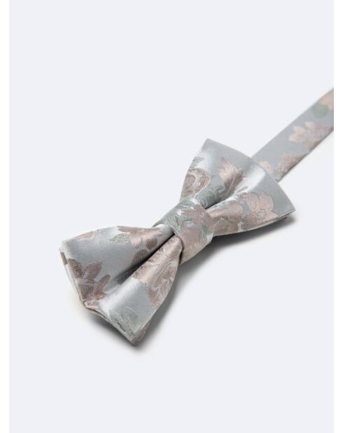 Papillon floreale verde mandorla 100% seta