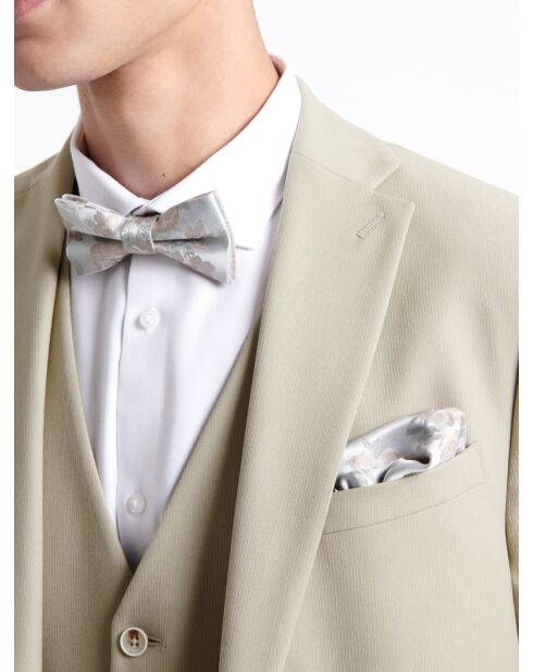 Papillon floreale verde mandorla 100% seta