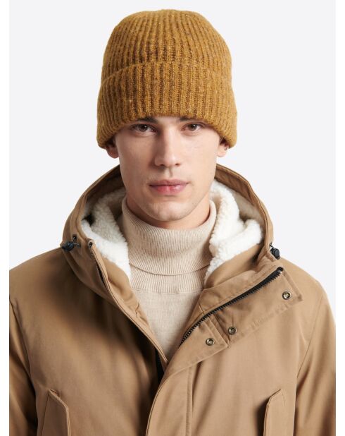 Bonnet faux-uni jaune moutarde