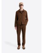 Veste casual à col chemise en viscose marron café