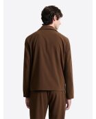 Veste casual à col chemise en viscose marron café