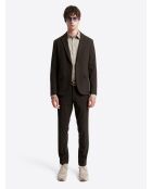 Veste de costume en polyester recyclé chocolat