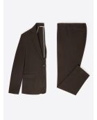 Veste de costume en polyester recyclé chocolat