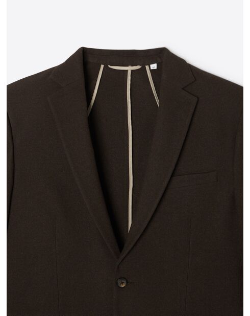 Veste de costume en polyester recyclé chocolat