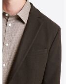 Veste de costume en polyester recyclé chocolat