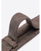 Cravatta fantasia in misto seta color cioccolato