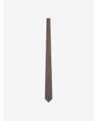 Cravatta fantasia in misto seta color cioccolato