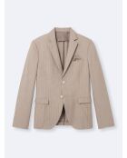 Veste de costume extraslim rayée beige