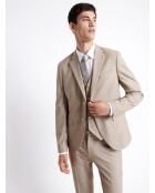 Veste de costume extraslim rayée beige