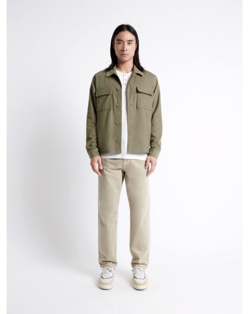 Veste casual en 100% coton vert lichen
