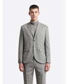 Veste de costume regular en laine gris souris