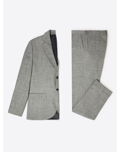 Veste de costume regular en laine gris souris