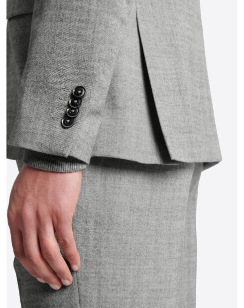 Veste de costume regular en laine gris souris