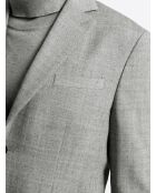 Veste de costume regular en laine gris souris