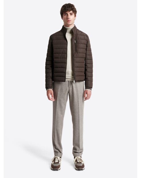 Blouson matelassé à col montant chocolat