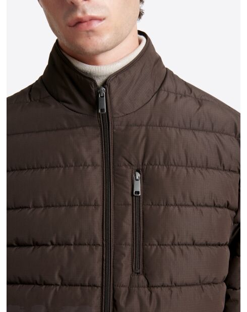 Blouson matelassé à col montant chocolat