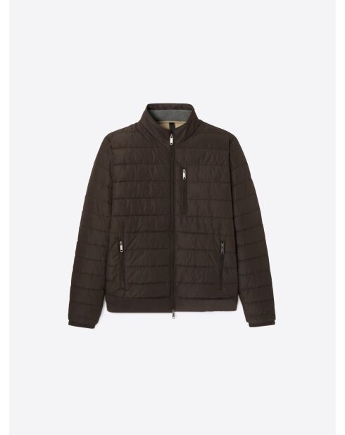 Blouson matelassé à col montant chocolat