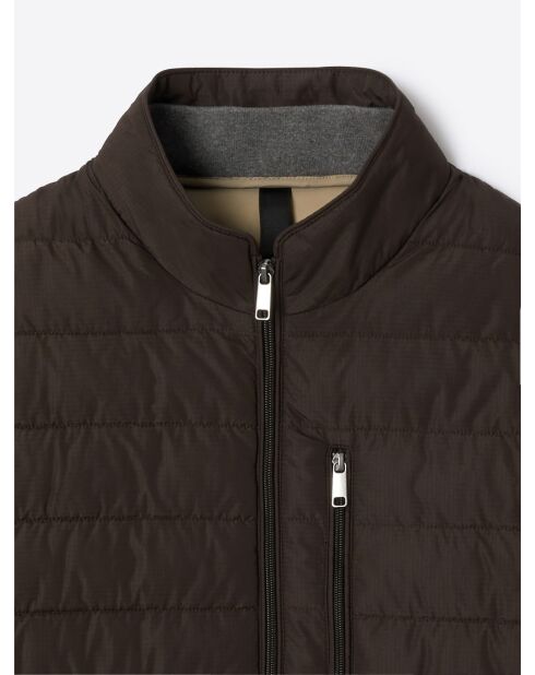 Blouson matelassé à col montant chocolat