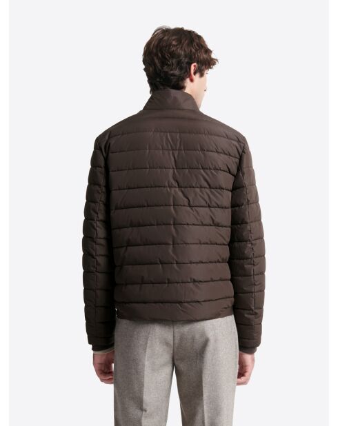 Blouson matelassé à col montant chocolat
