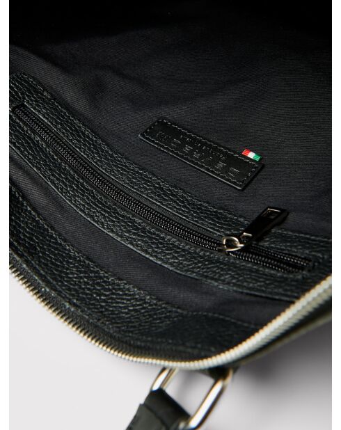 Sac ordinateur en cuir noir - 38x28x40 cm