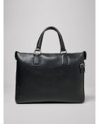 Sac ordinateur en cuir noir - 38x28x40 cm