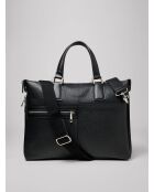 Sac ordinateur en cuir noir - 38x28x40 cm