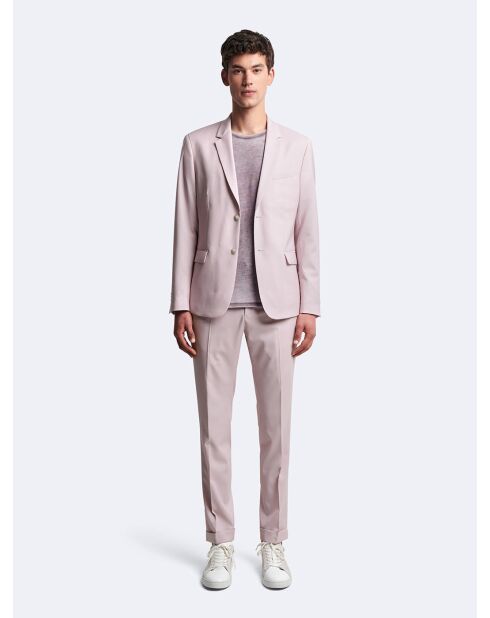 Veste de costume 100% laine rose poudré