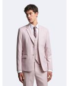 Veste de costume 100% laine rose poudré