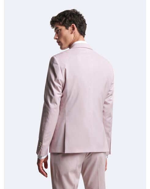 Veste de costume 100% laine rose poudré