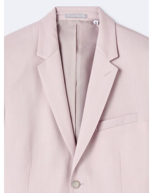 Veste de costume 100% laine rose poudré