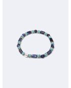 Bracelet bicolore en perle et bois turquoise