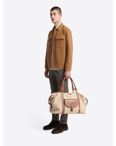 Veste casual esprit drap de laine chestnut